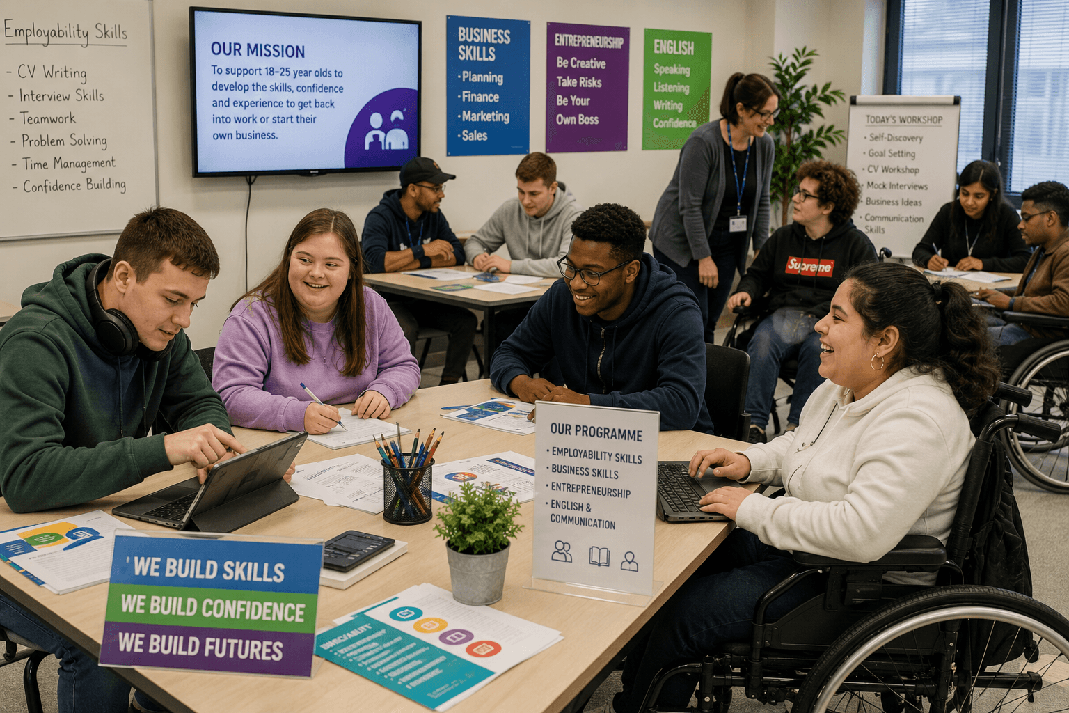 SEN young adults in an employability and skills session